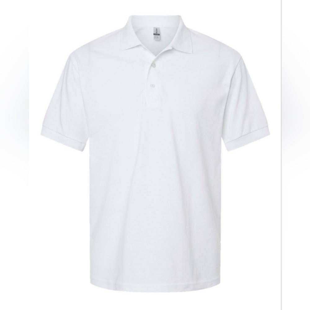 NWOT Classic White Gildan 8800 - Adult JERSEY POLO